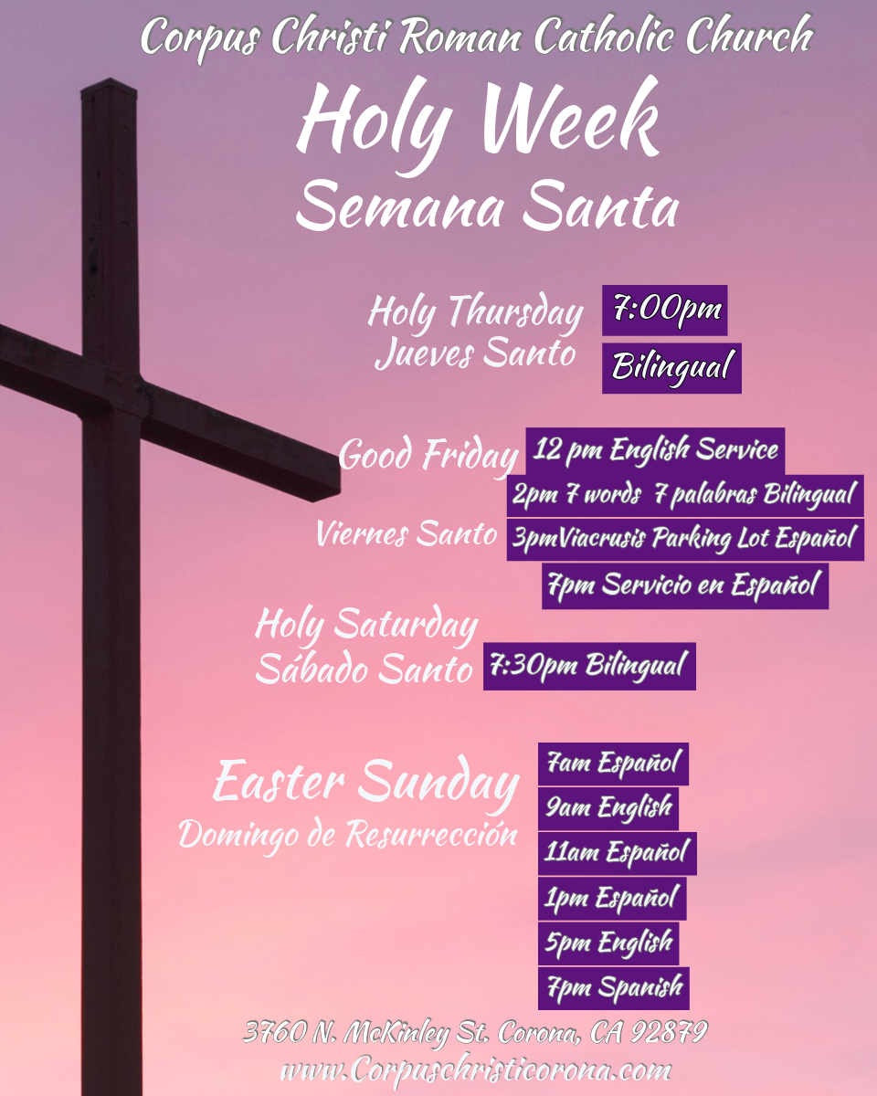 Holy Week Schedule 2026